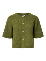 Silly Olive Green O-neck Knit Cardigan