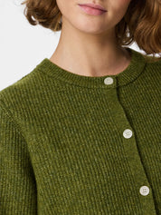 Silly Olive Green O-neck Knit Cardigan
