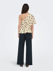 Fay Polka Dot One-shoulder Top