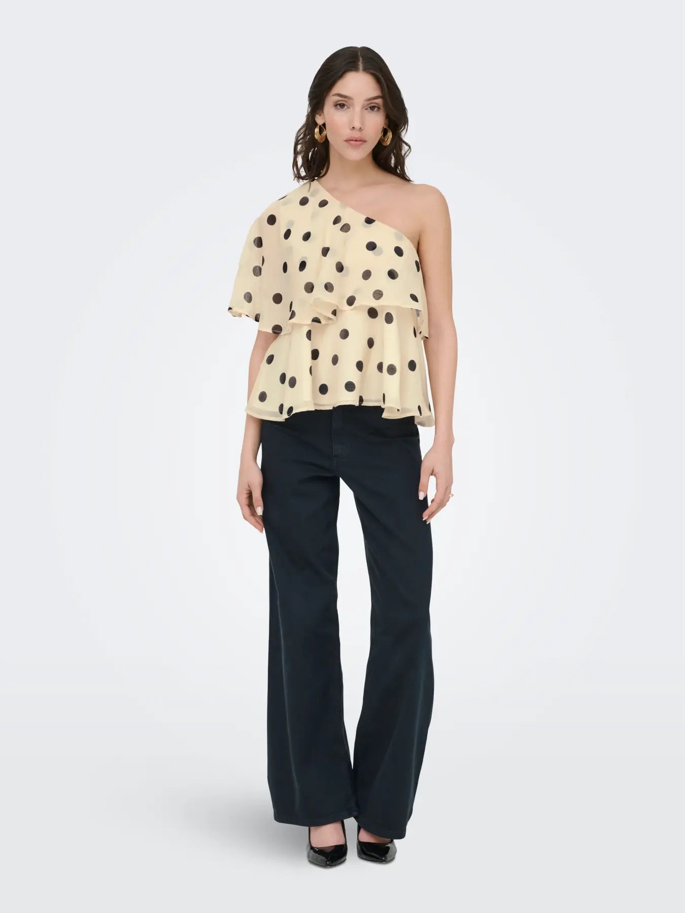 Fay Polka Dot One-shoulder Top