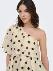 Fay Polka Dot One-shoulder Top