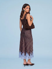 Jane Lace Spot Maxi Skirt