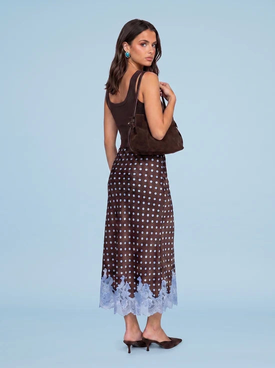 Jane Lace Spot Maxi Skirt