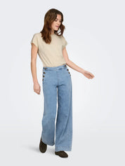 Madison Button Wide Leg Jeans