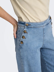 Madison Button Wide Leg Jeans