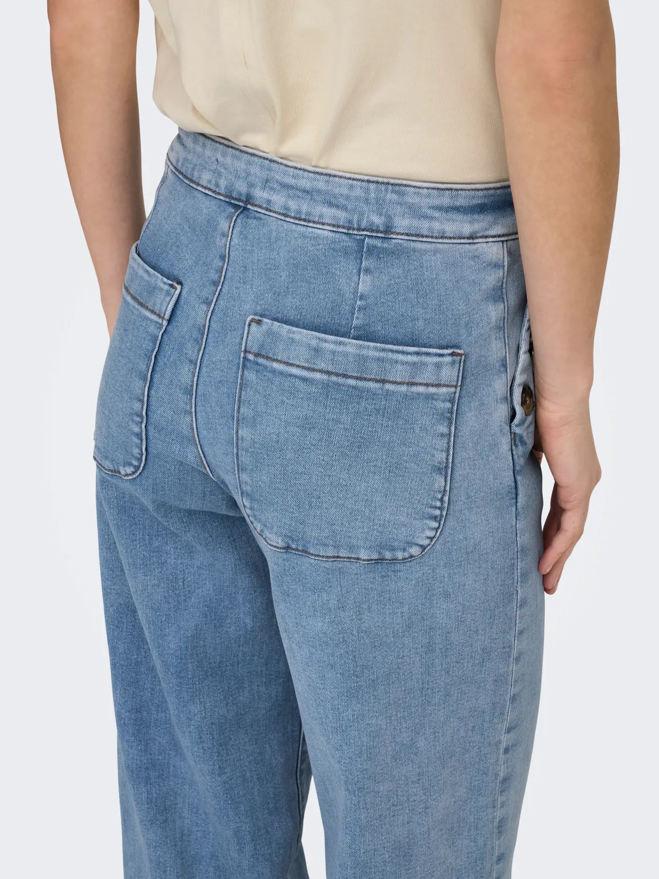 Madison Button Wide Leg Jeans