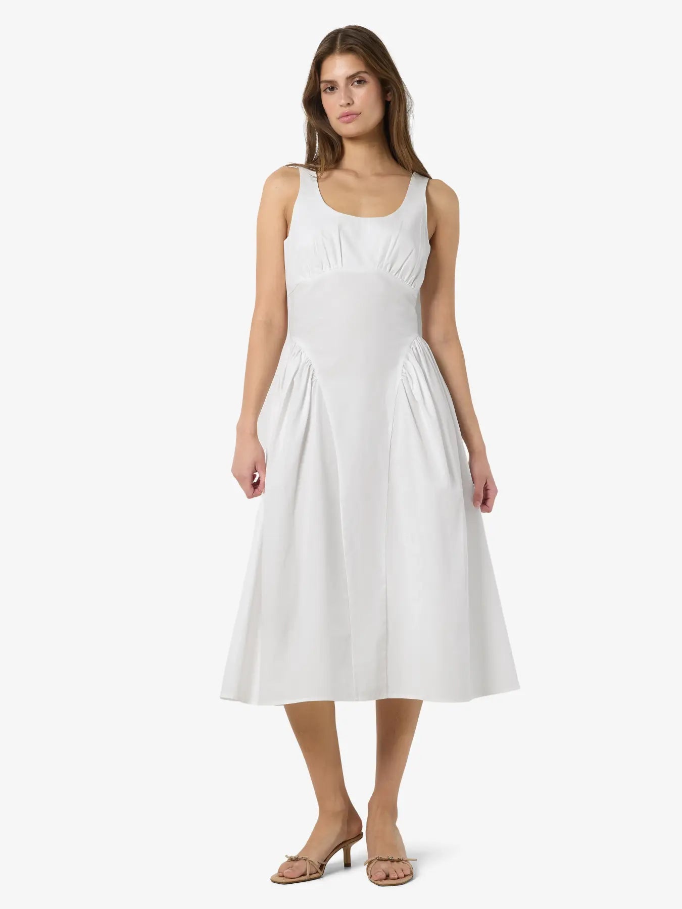 Asta Strap Midi Dress White