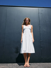 Asta Strap Midi Dress White