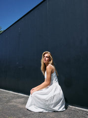 Asta Strap Midi Dress White