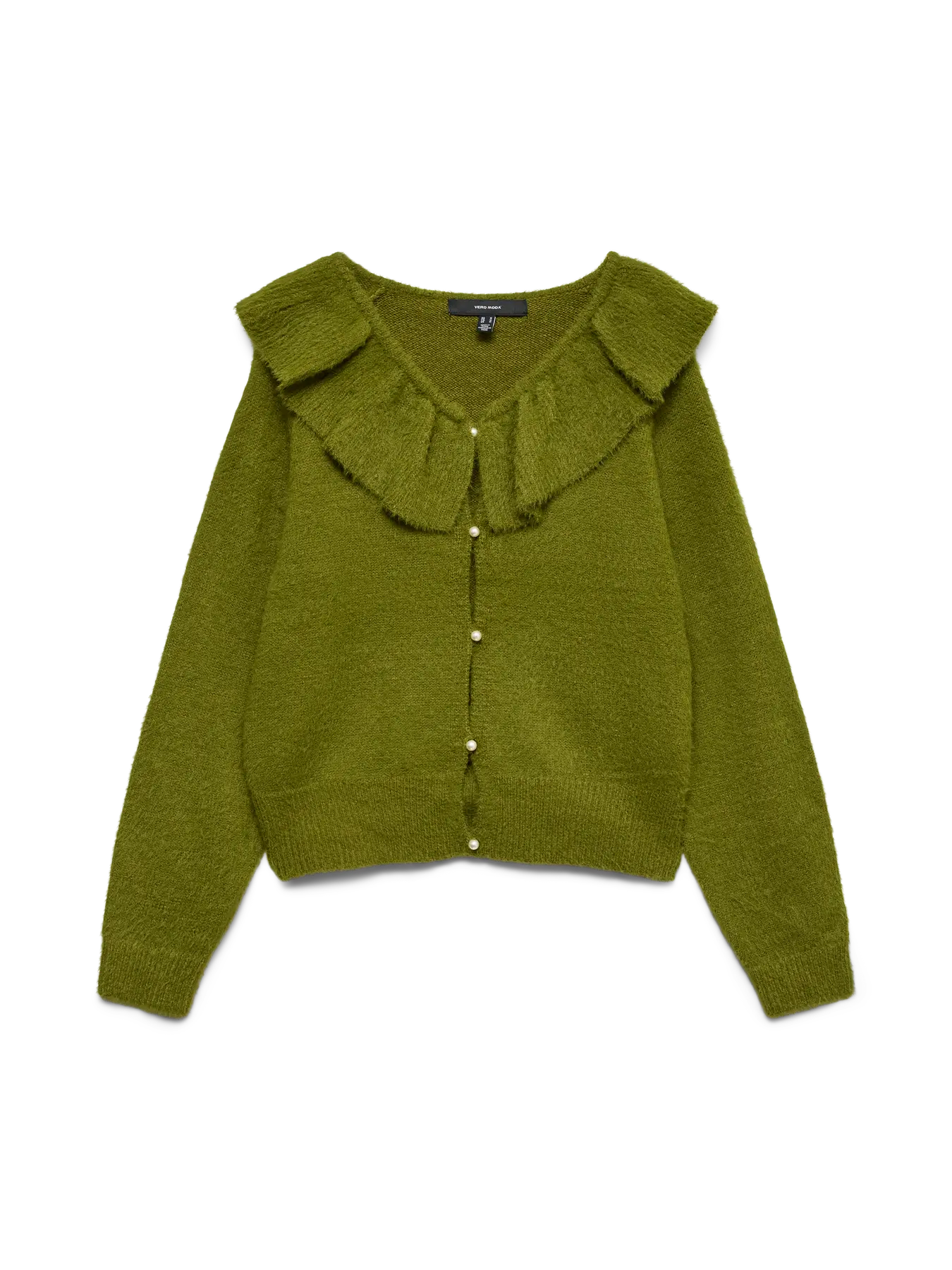 Puff Ruffle Collar Cardigan