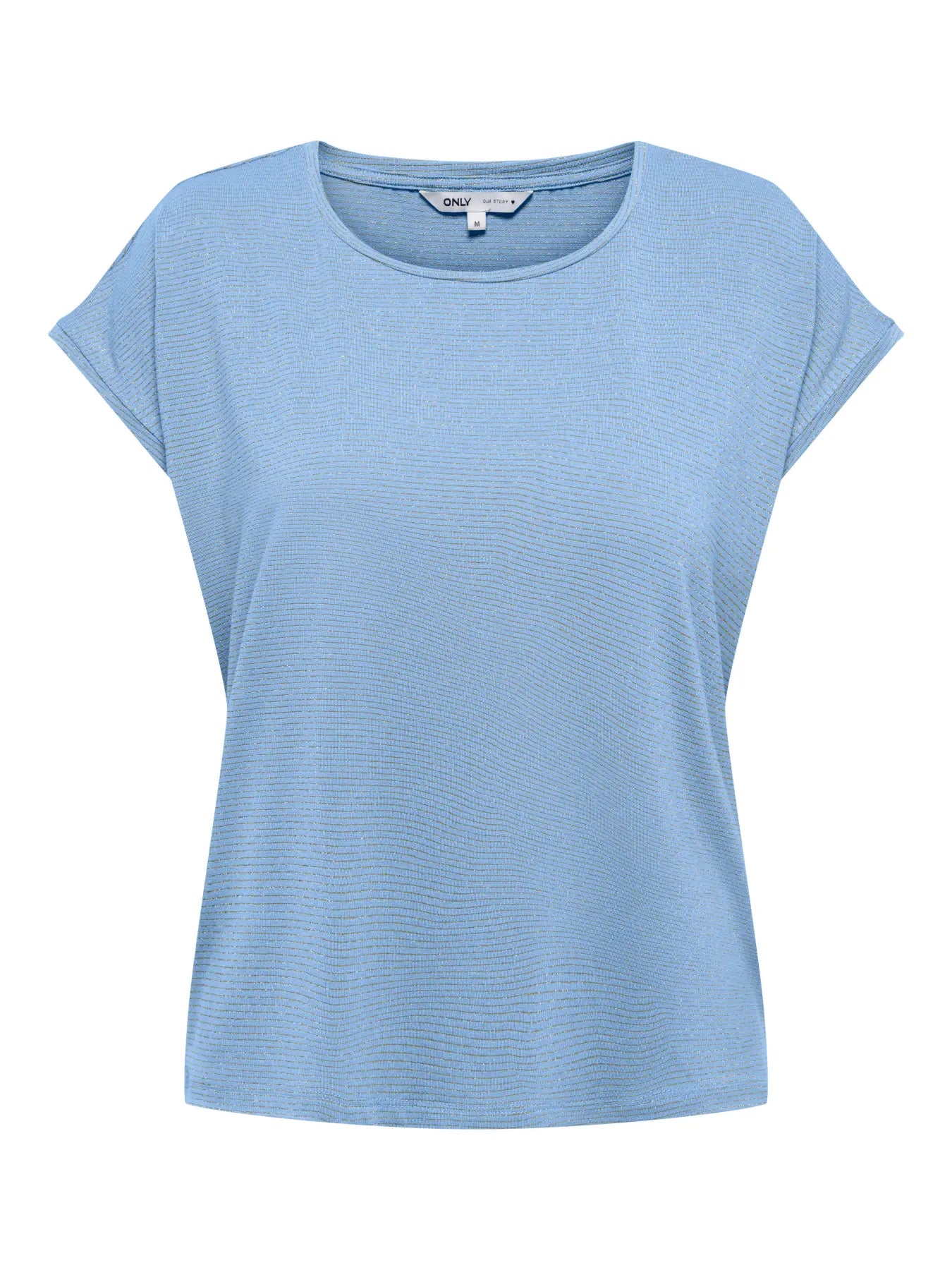 Claudia Lurex Stripe Tee Blue