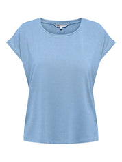 Claudia Lurex Stripe Tee Blue