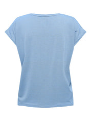 Claudia Lurex Stripe Tee Blue