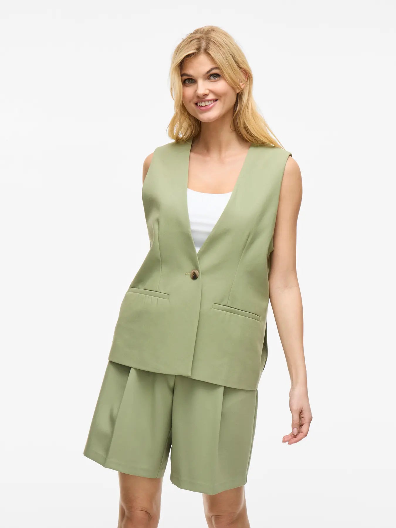 Piniema sage Tailored Waistcoat