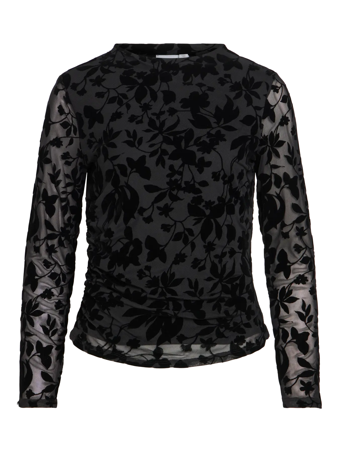 Rikke Funnel Neck Jacquard Mesh Top