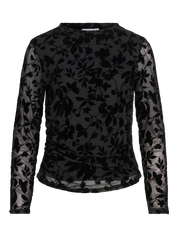 Rikke Funnel Neck Jacquard Mesh Top