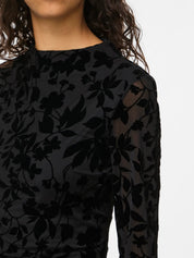 Rikke Funnel Neck Jacquard Mesh Top