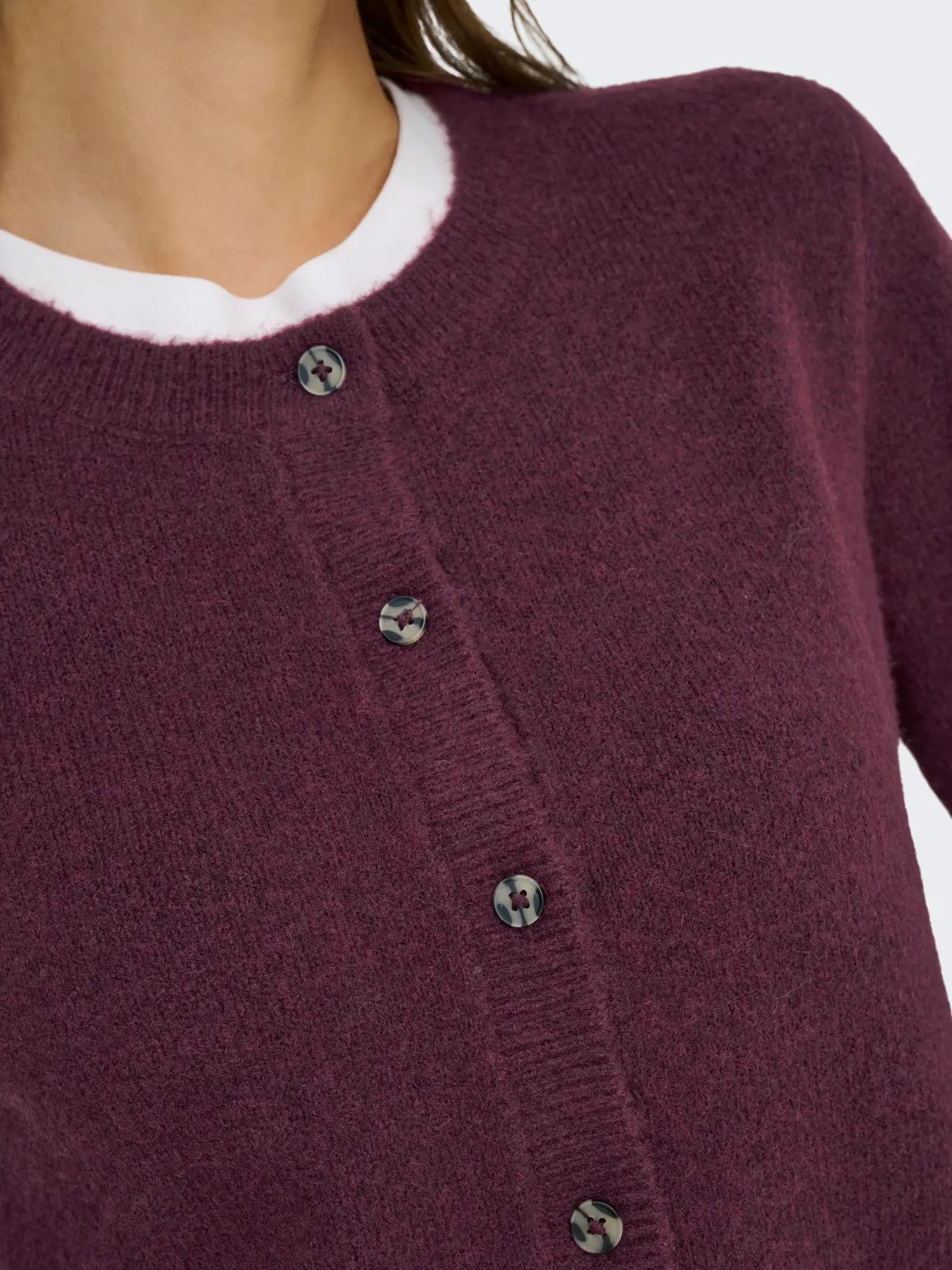 Chloe Button up Cardigan Wine