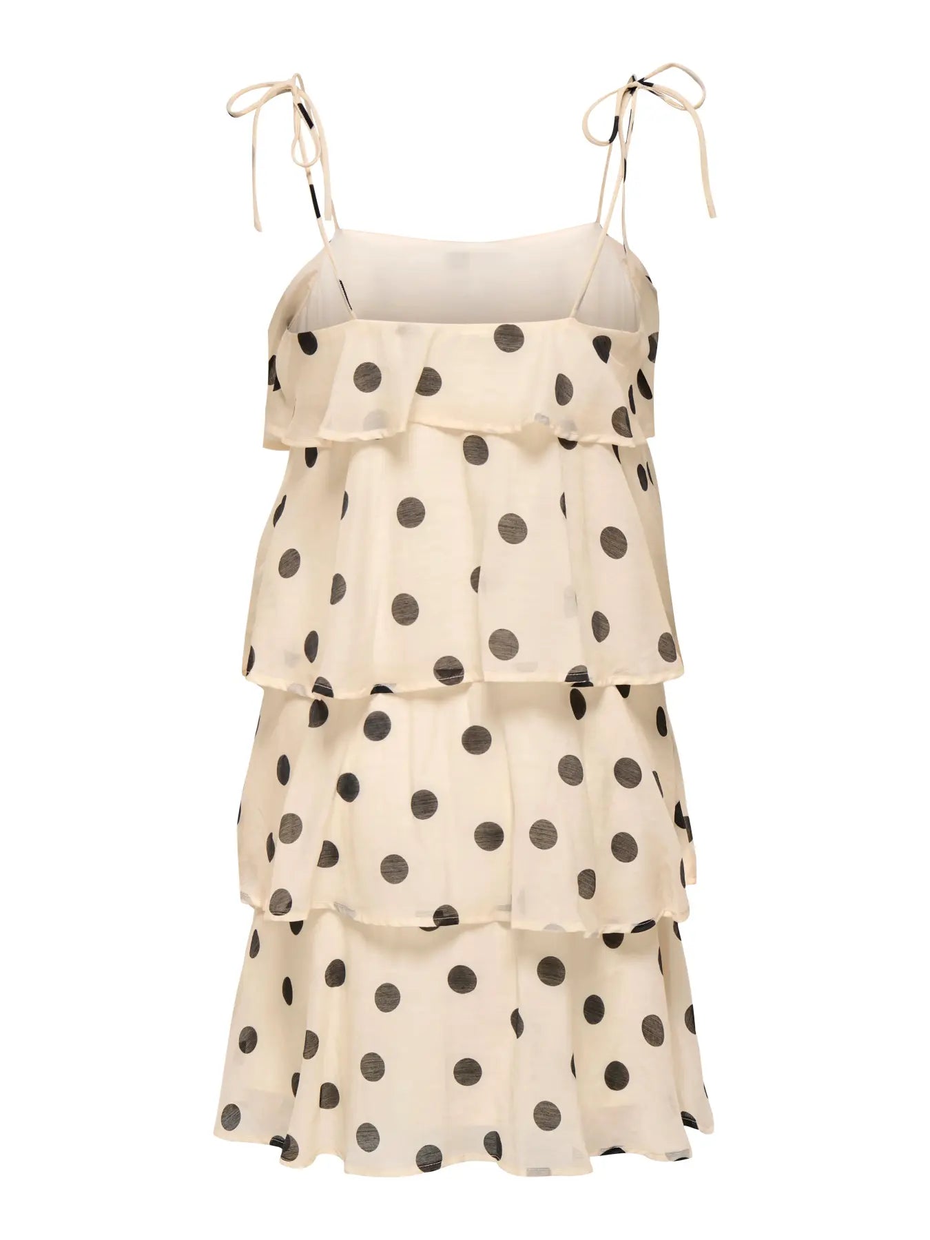 Fay Polka Dot Frill Mini Dress Cream
