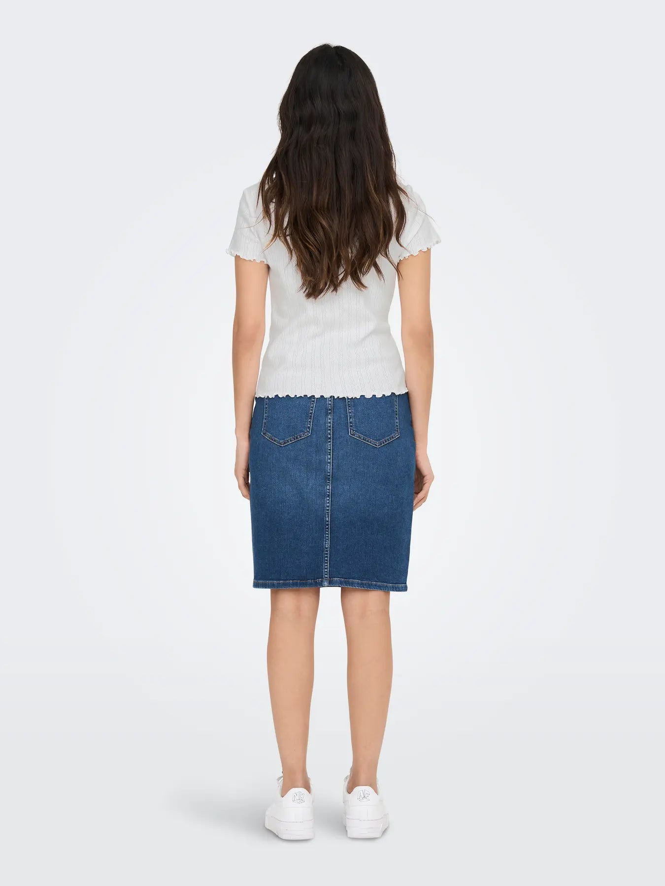 Carlotta White Pointelle T-Shirt