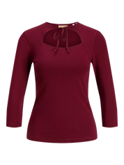 Gigi Open Tie Front Top Burgundy