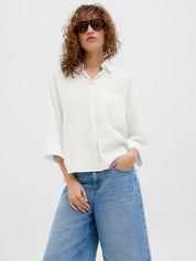 Breeze Cream Linen3/4 Resort Shirt