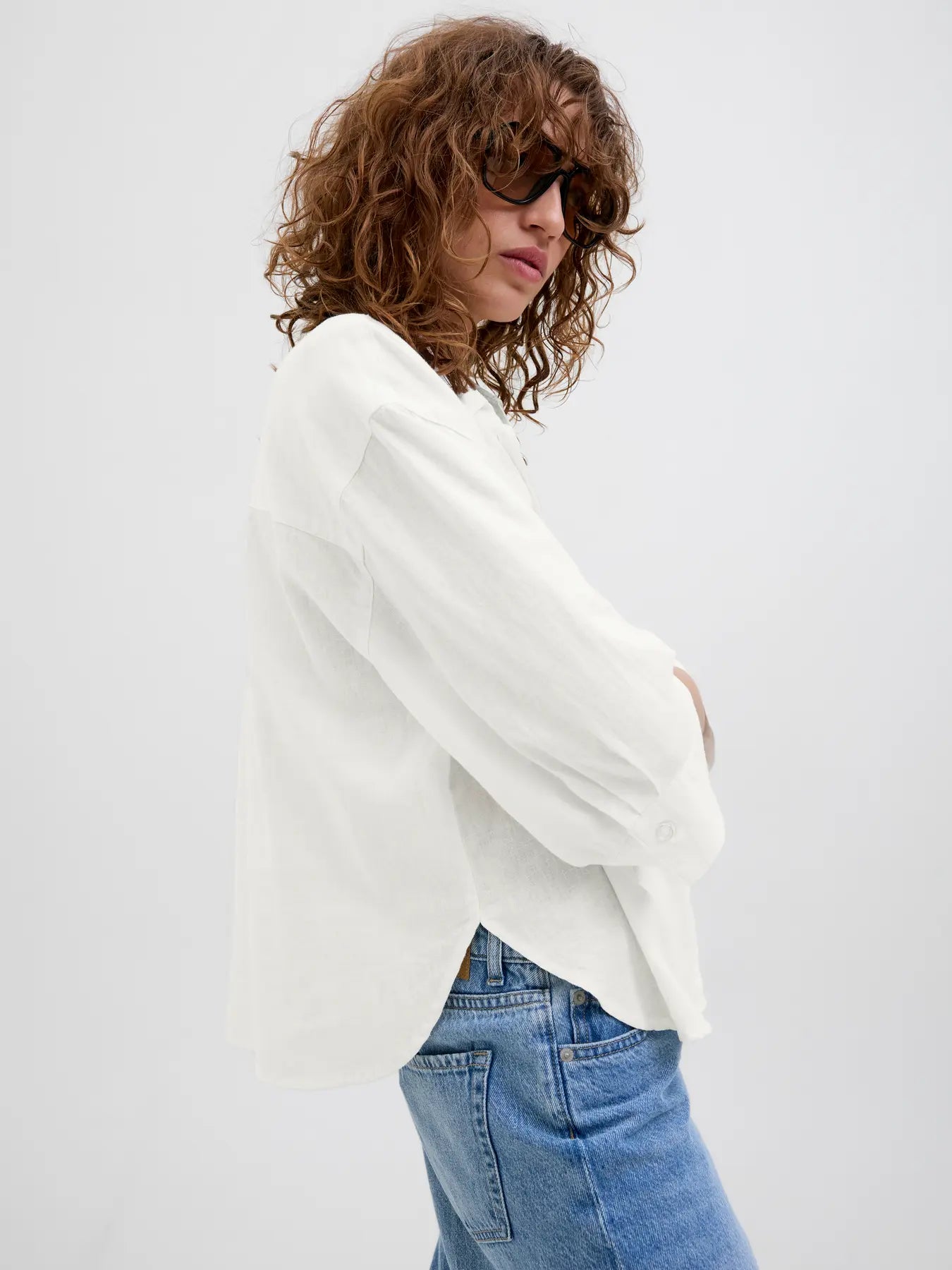 Breeze Cream Linen3/4 Resort Shirt