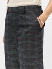 Lisa Checked Print Wide Leg Trousers