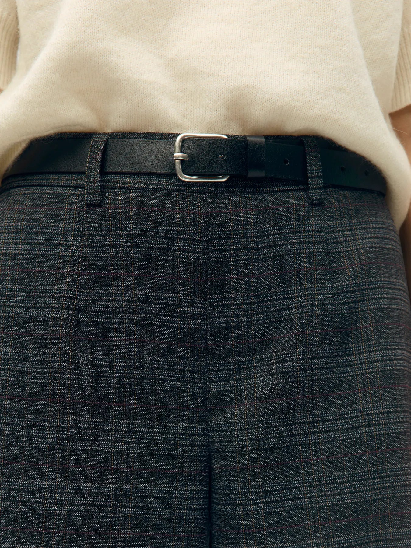 Lisa Checked Print Wide Leg Trousers