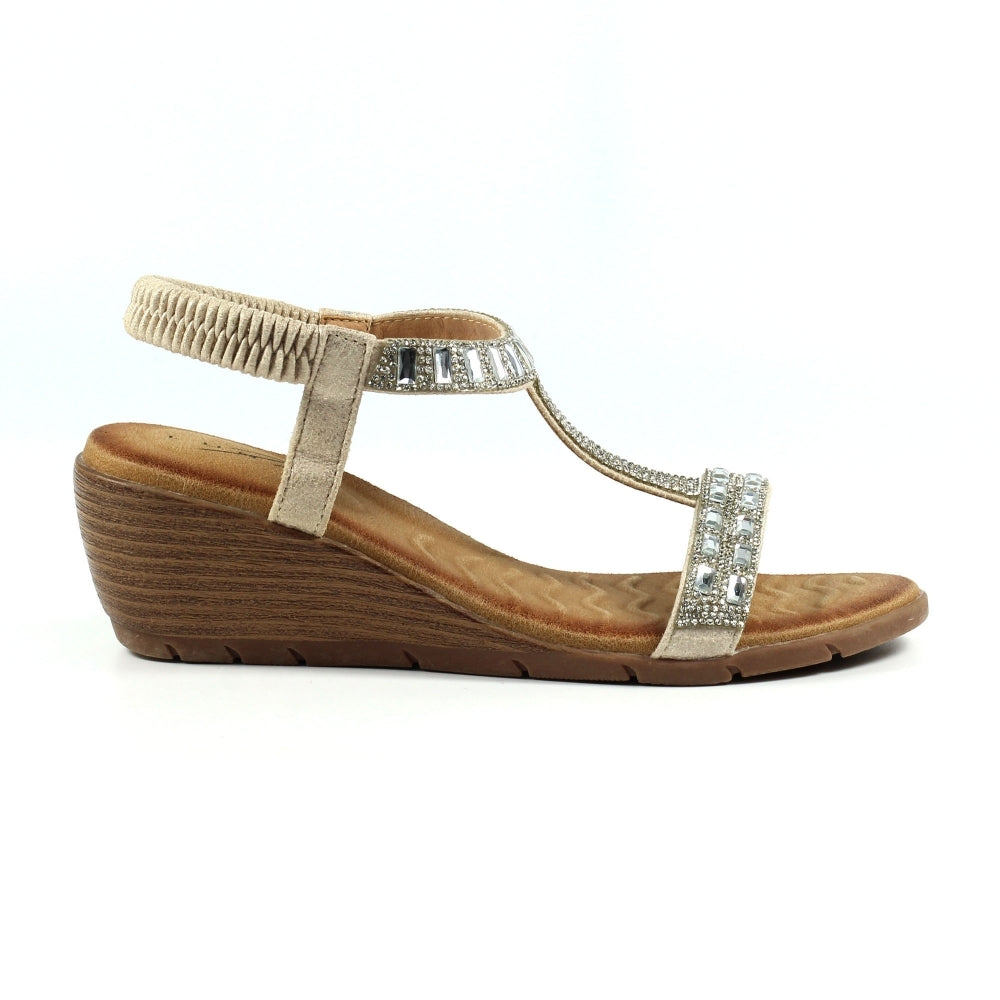 Macie Silver Wedge Sandal
