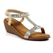 Macie Silver Wedge Sandal