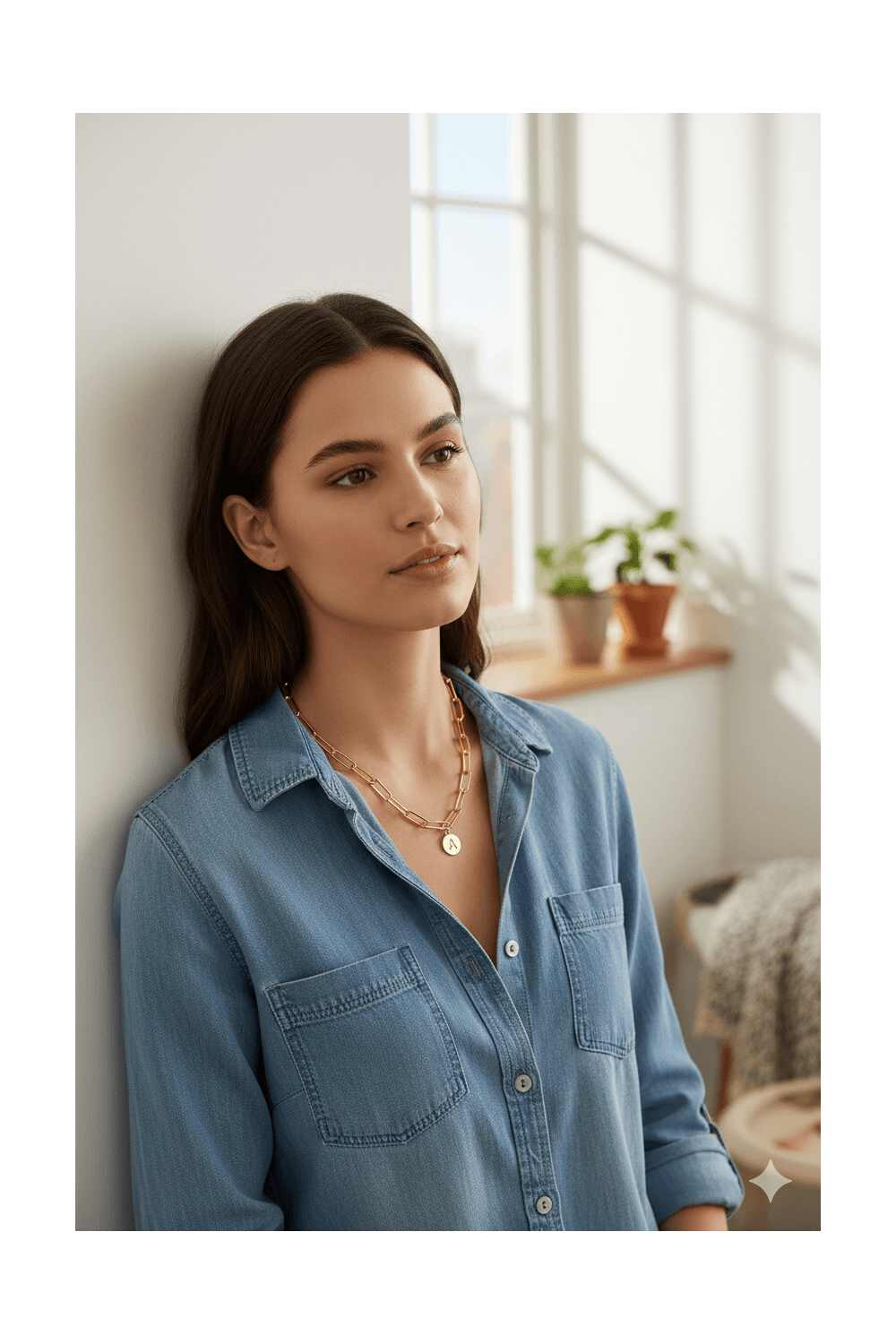 Initial Disc Pendant Necklace - Gold