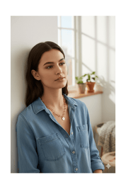 Initial Disc Pendant Necklace - Gold