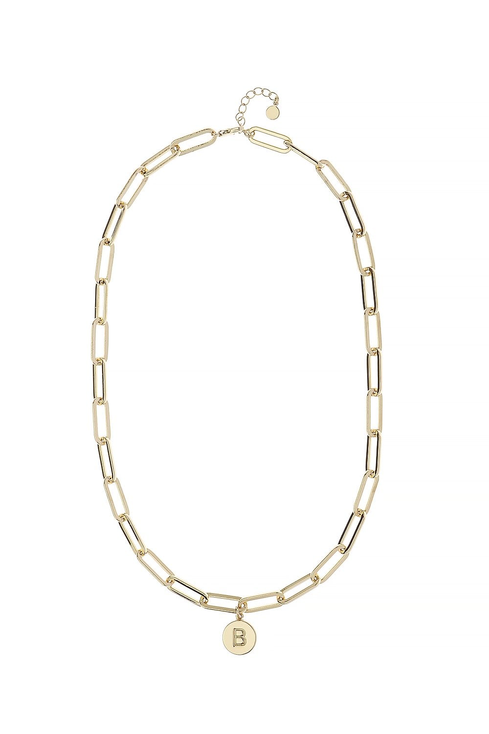 Initial Disc Pendant Necklace - Gold