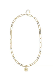 Initial Disc Pendant Necklace - Gold