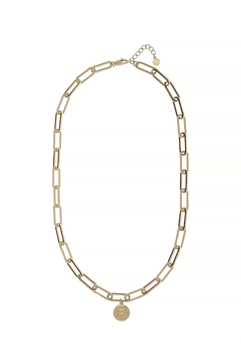 Initial Disc Pendant Necklace - Gold