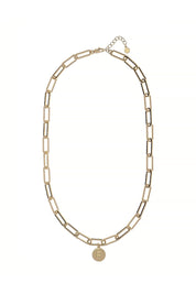 Initial Disc Pendant Necklace - Gold