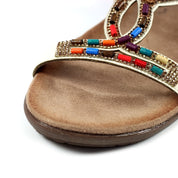 Mariella White Beaded Sandal
