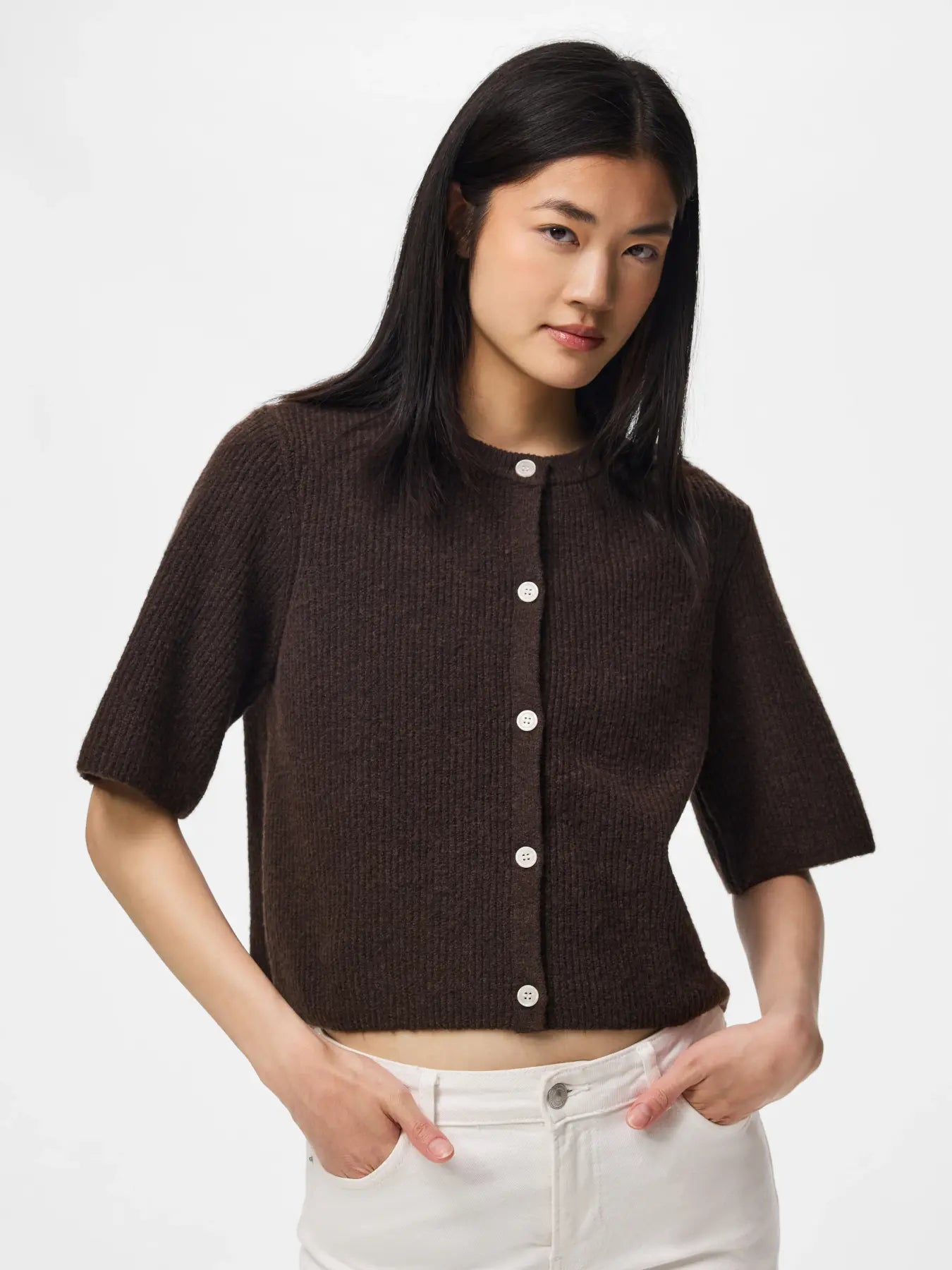 Silly Brown O-neck Knit Cardigan