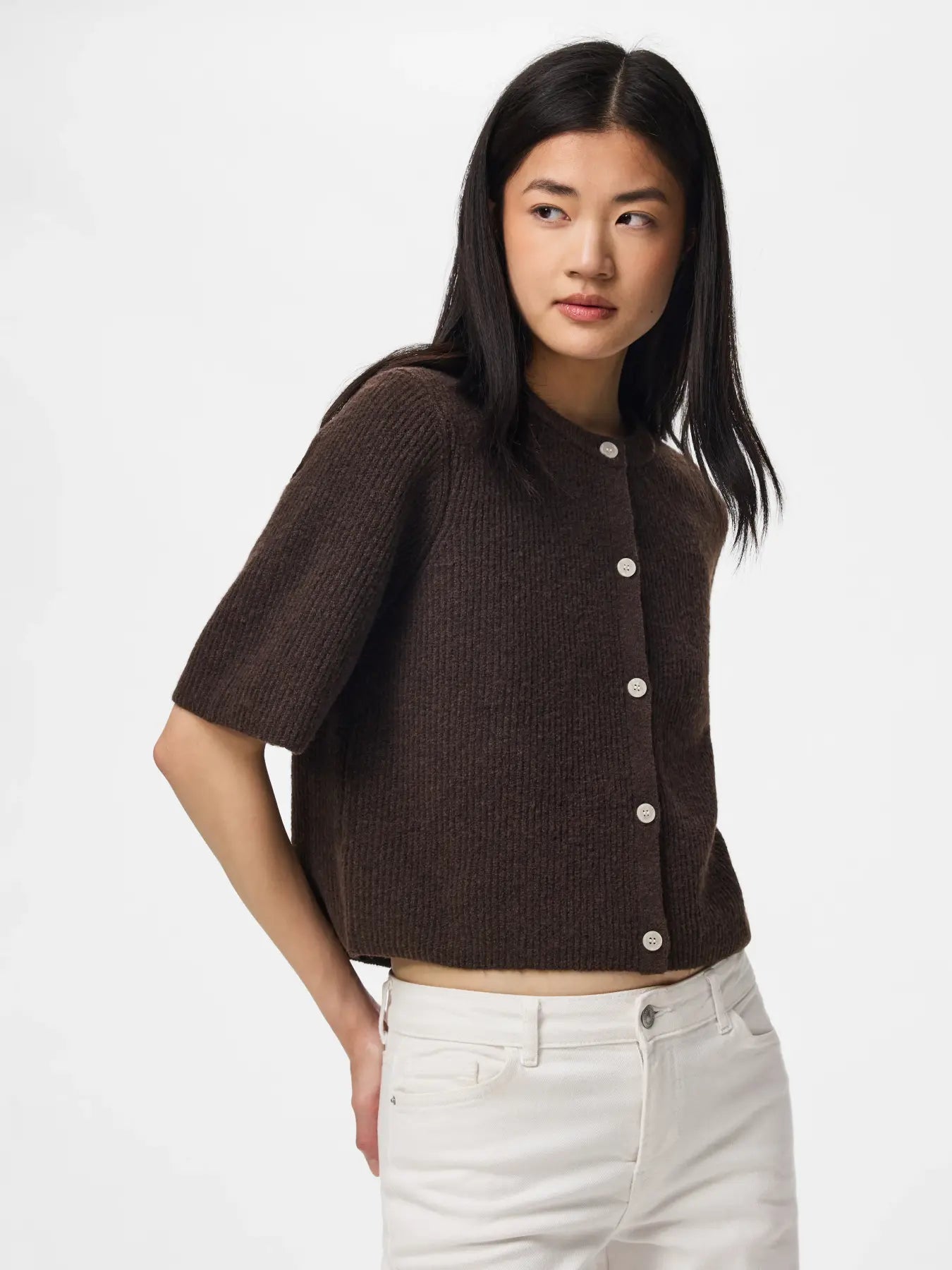 Silly Brown O-neck Knit Cardigan