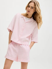 Global Waffle Resort Shirt Pink