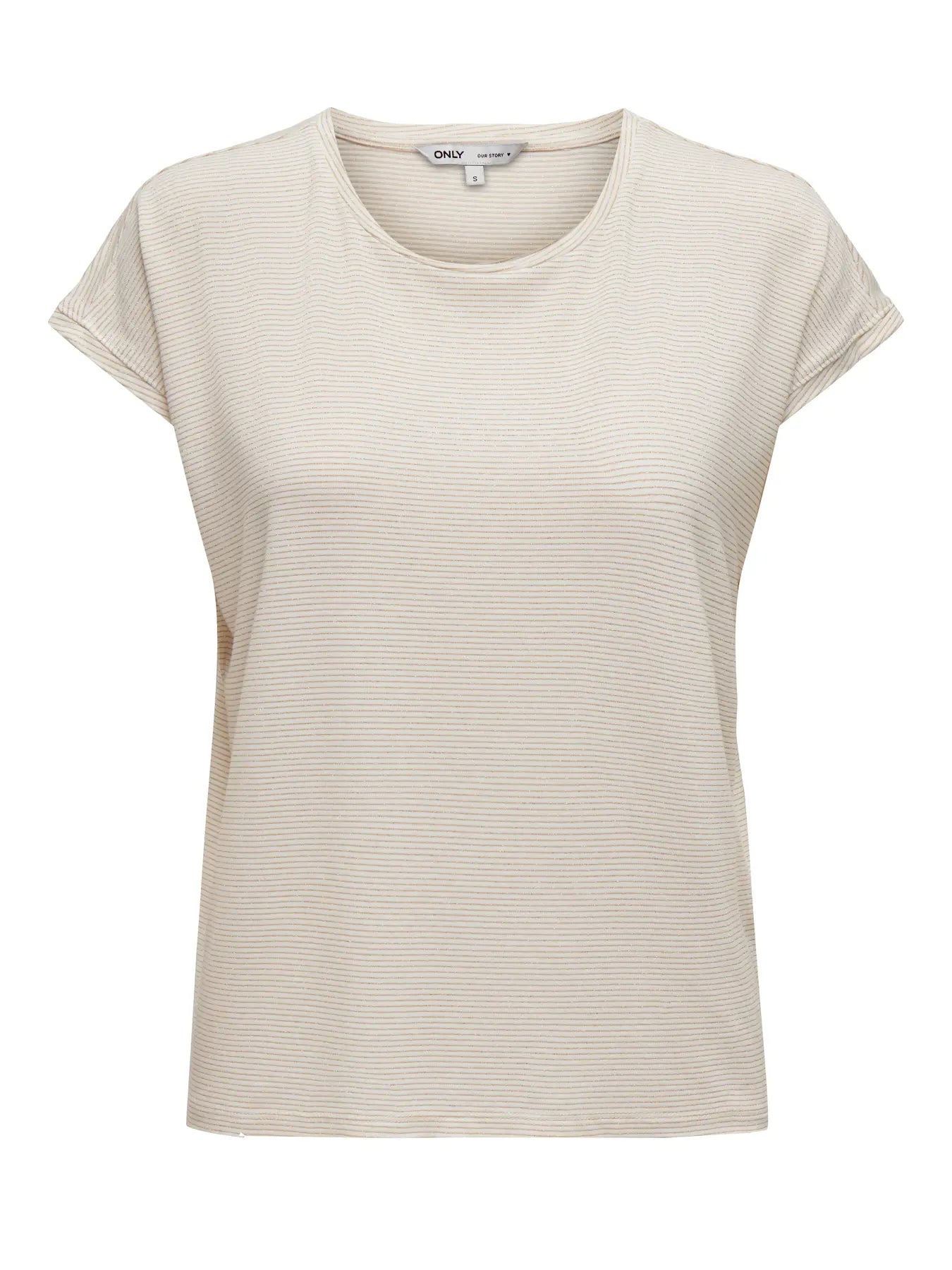 Claudia Lurex Stripe Tee Gold