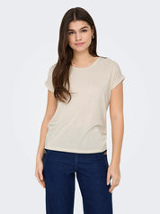 Claudia Lurex Stripe Tee Gold