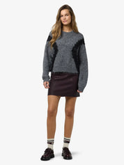 Sutton Grey Jumper with Lace Details