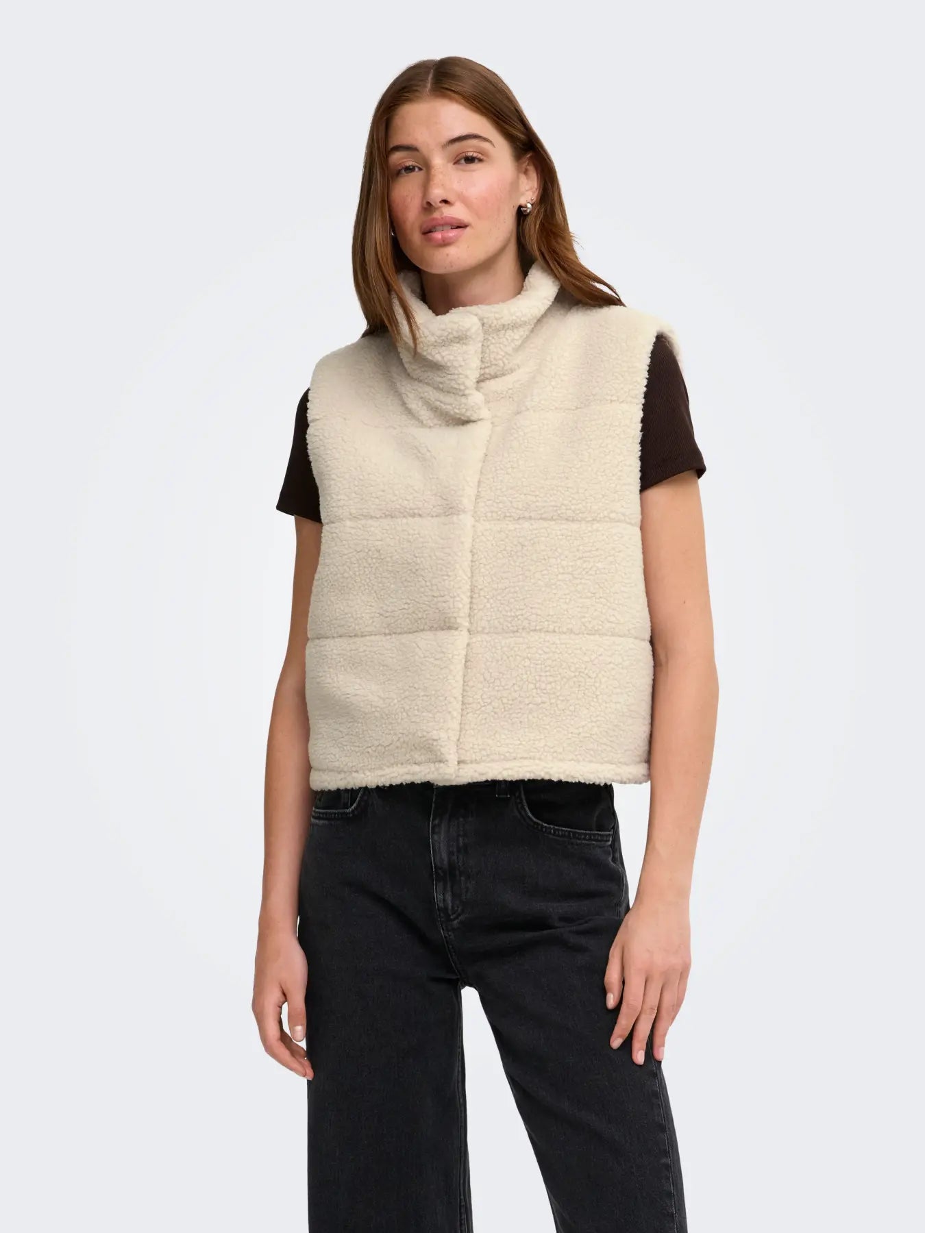 Sandra Teddy Padded Gilet Beige