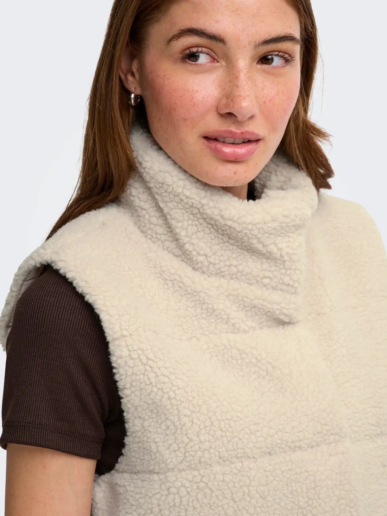 Sandra Teddy Padded Gilet Beige