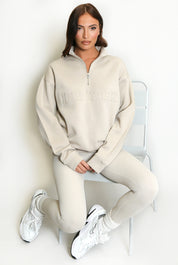 New York Zip Sweatshirt - Beige