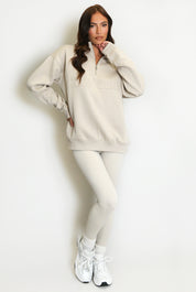 New York Zip Sweatshirt - Beige