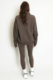 High Waist Sports Leggings - Brown