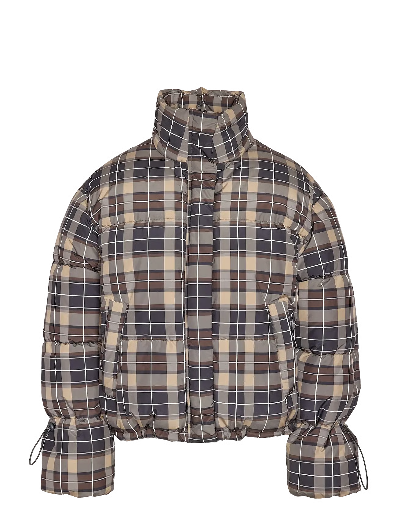 Rosy Brown Checked Puffer
